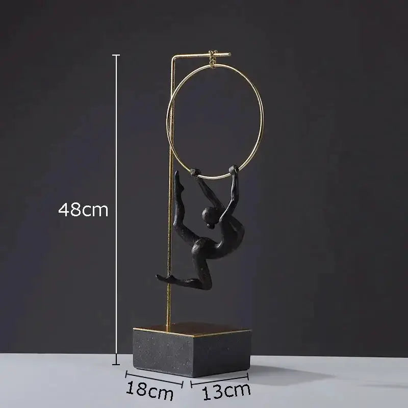 Abstract Acrobat Hanging Ring Sculpture by House Of Avana