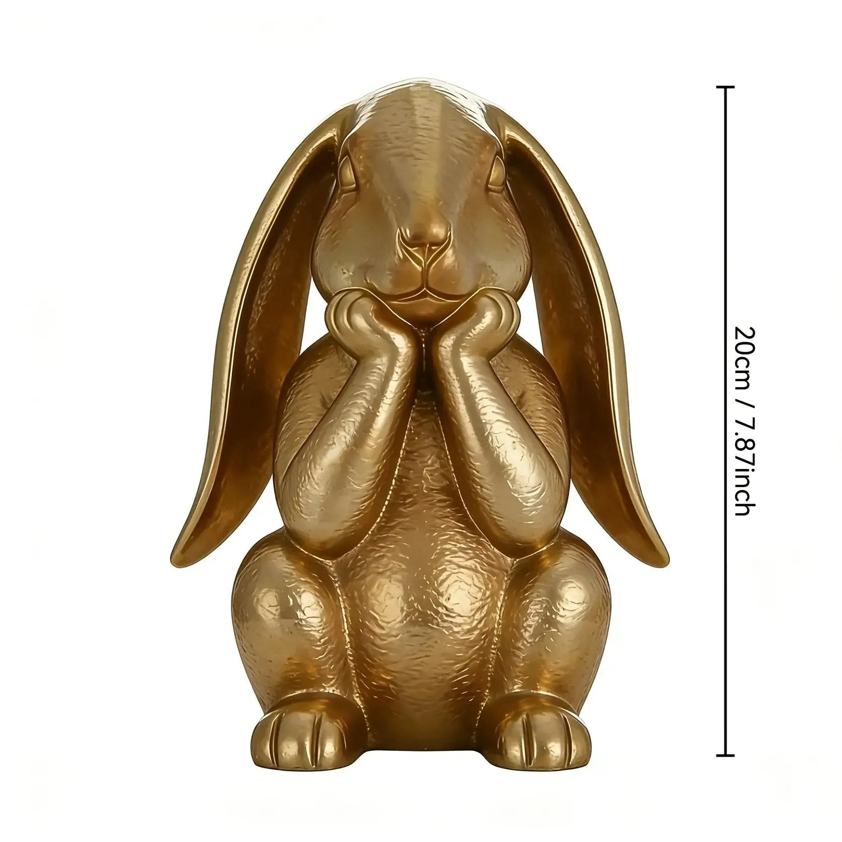 Ornament - Decorative Golden Rabbit Figurine by House Of Avana