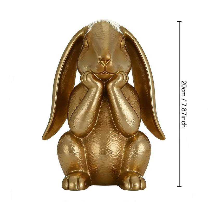 Ornament - Decorative Golden Rabbit Figurine by House Of Avana