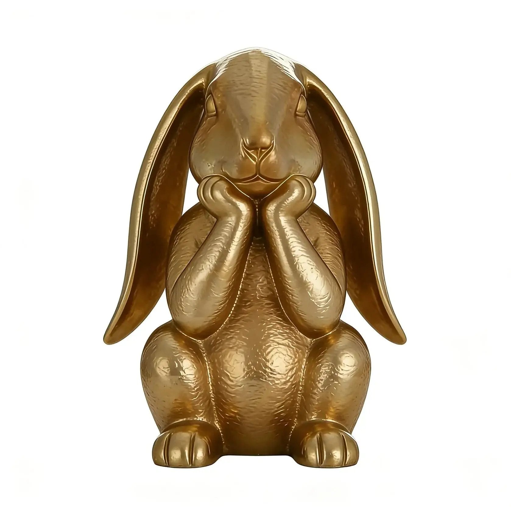 Ornament - Decorative Golden Rabbit Figurine by House Of Avana