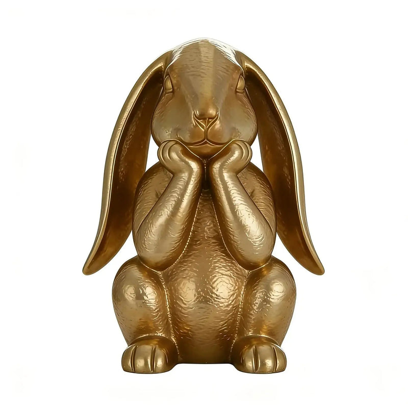 Ornament - Decorative Golden Rabbit Figurine by House Of Avana