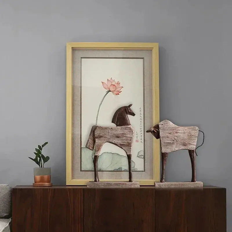 Rustic Wooden Horse Decorative Sculpture by House Of Avana