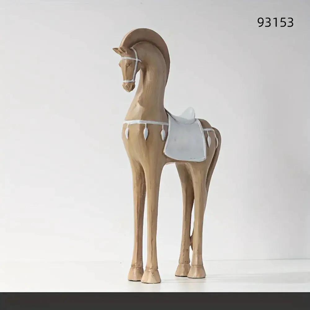 Handcrafted Wooden Horse Figurine with Carved Detail for Your Home by House Of Avana