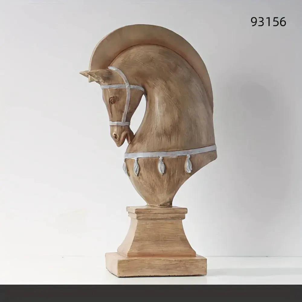 Handcrafted Wooden Horse Figurine with Carved Detail for Your Home by House Of Avana