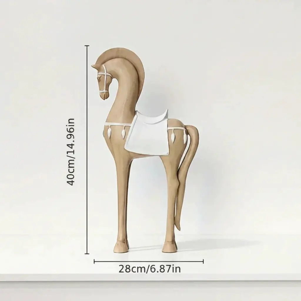 Handcrafted Wooden Horse Figurine with Carved Detail for Your Home by House Of Avana