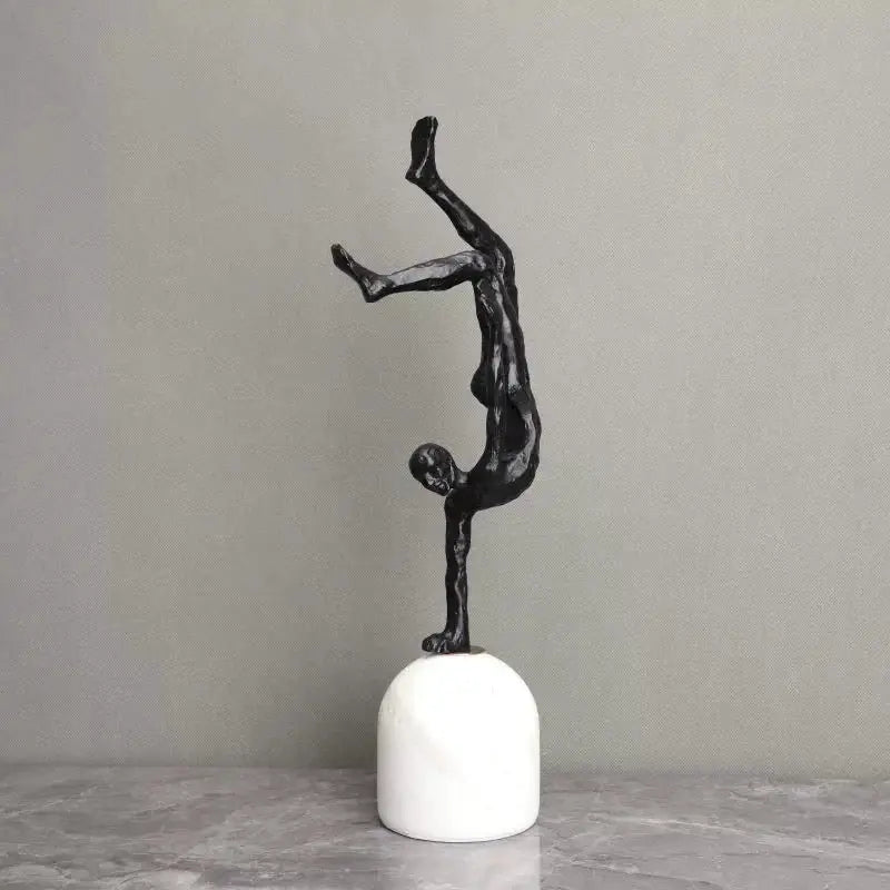 Ornament - Minimalist Black Cast Iron Marble Figure by House Of Avana