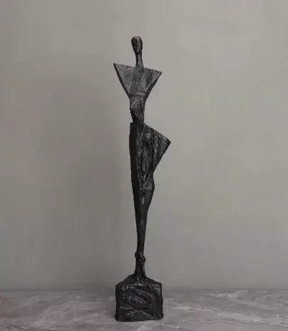 Ornament - Minimalist Black Cast Iron Marble Figure by House Of Avana