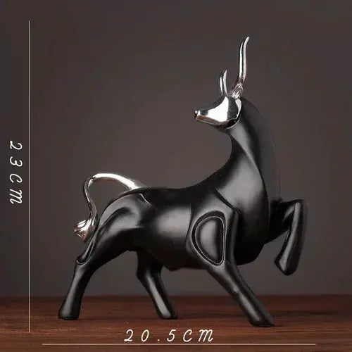 Modern Bull Sculpture Decorative Animal Figurine by House Of Avana