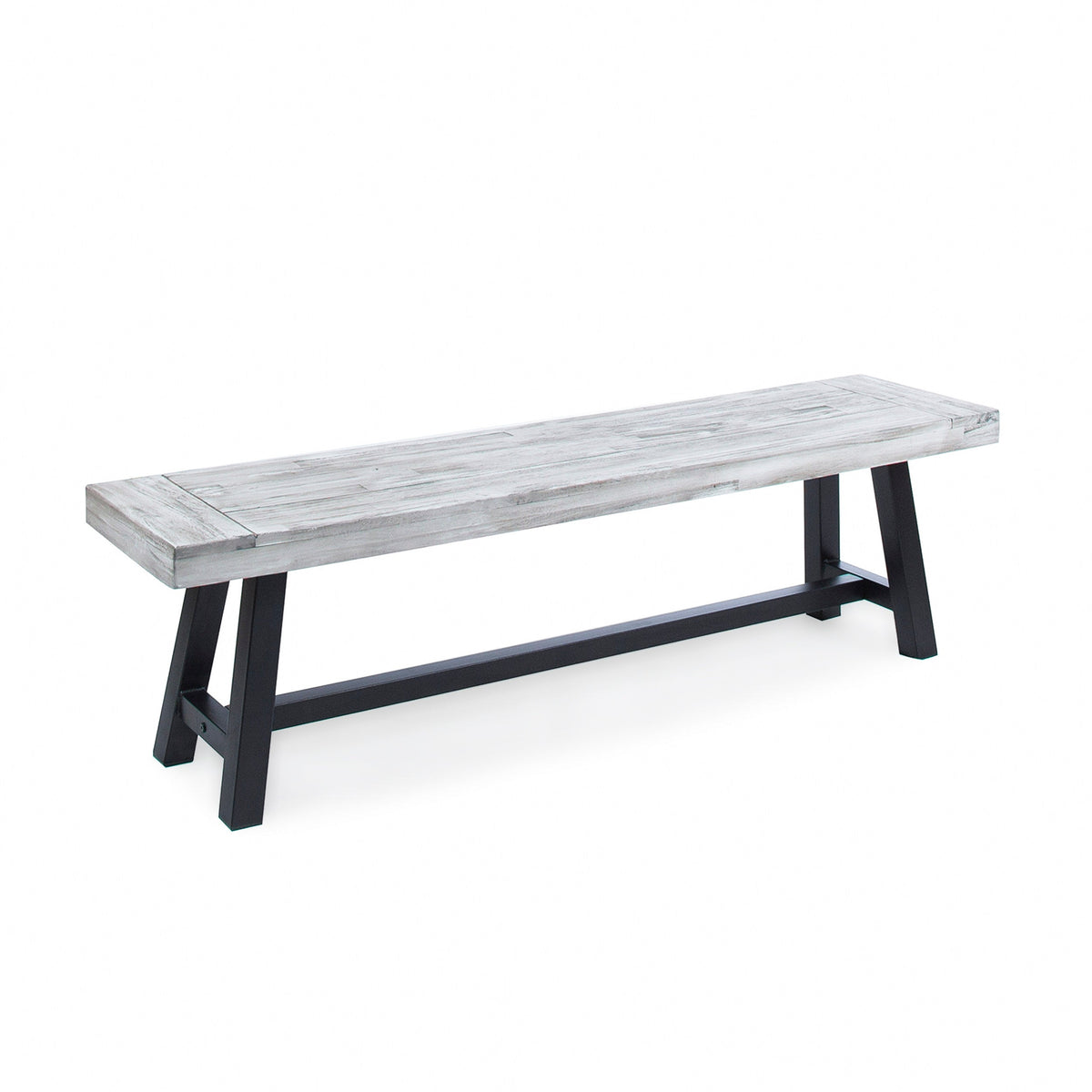 Sandblasted Acacia Wood Outdoor Carlisle Bench - Multiple Colors, photo 8 of 10