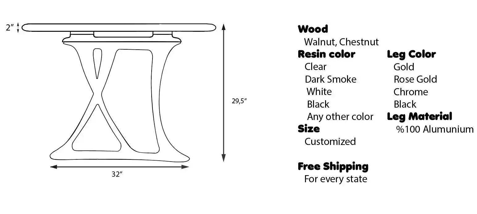 Custom Epoxy Resin Dining Room Table | Osso Dining Table by Gizz