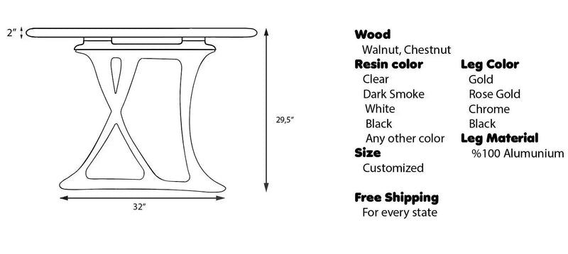 Custom Epoxy Resin Dining Room Table | Osso Dining Table by Gizz
