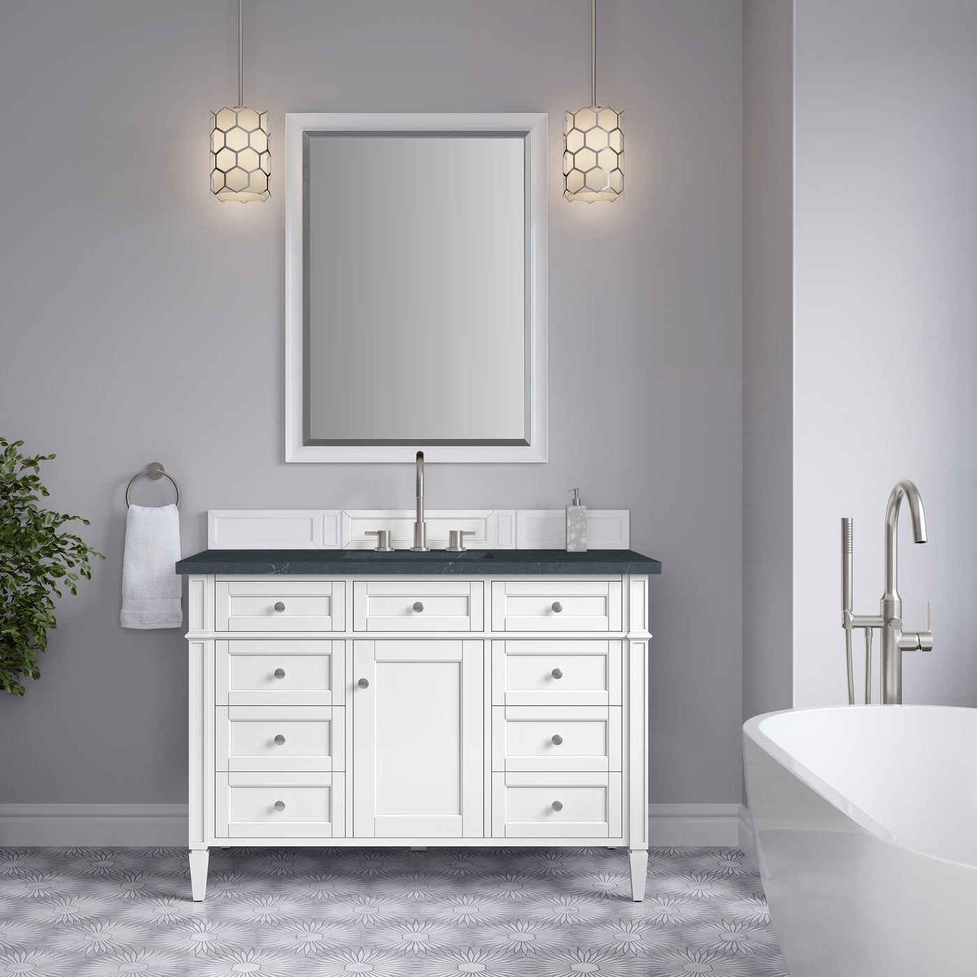 James Martin Brittany 48" Single Bathroom Vanity, Bright White by James Martin