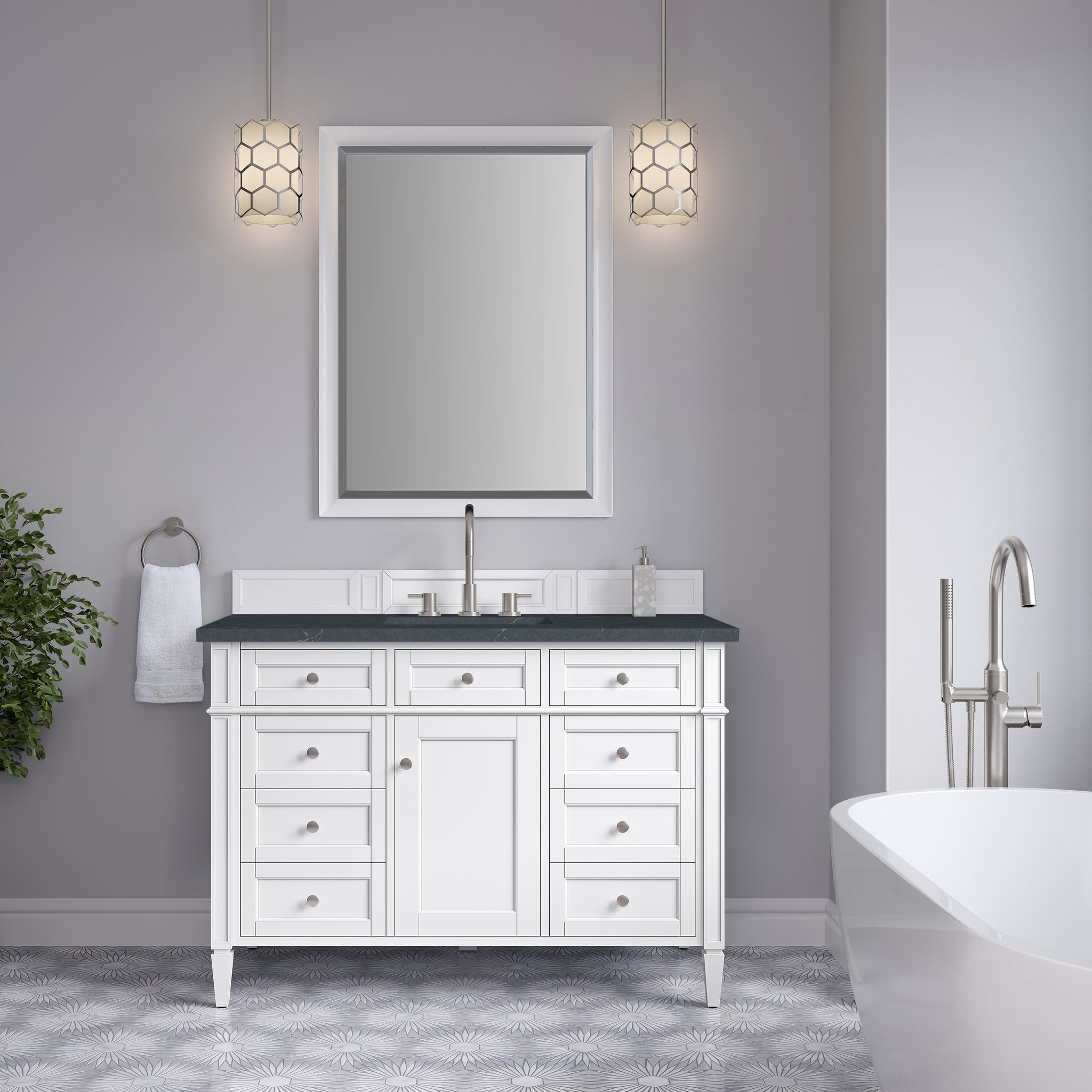 James Martin Brittany 48" Single Bathroom Vanity, Bright White by James Martin