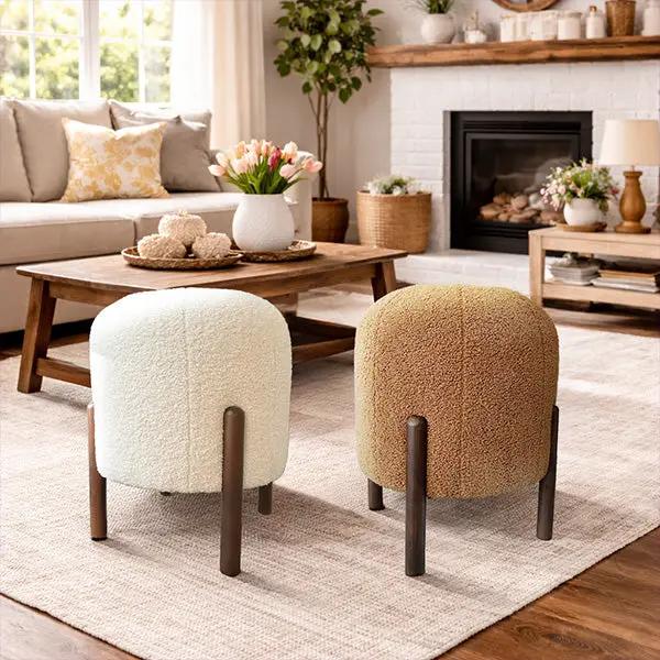 Plush Boucle Drum Ottoman, Choose Your Color by Decor Steals