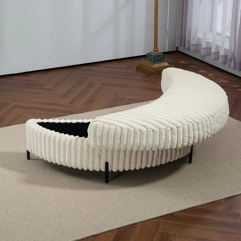 Ottoman Bench - Storage Half Moon Brown by House Of Avana