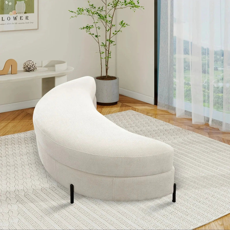 Ottoman Bench - Storage Half Moon Brown by House Of Avana