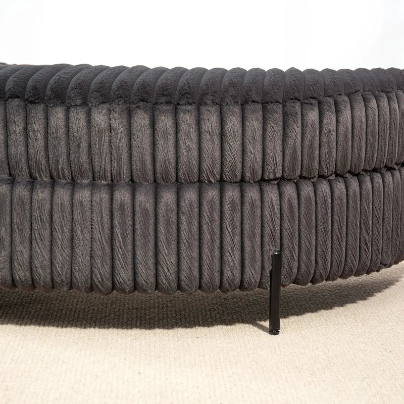 Ottoman Bench - Storage Half Moon Brown by House Of Avana