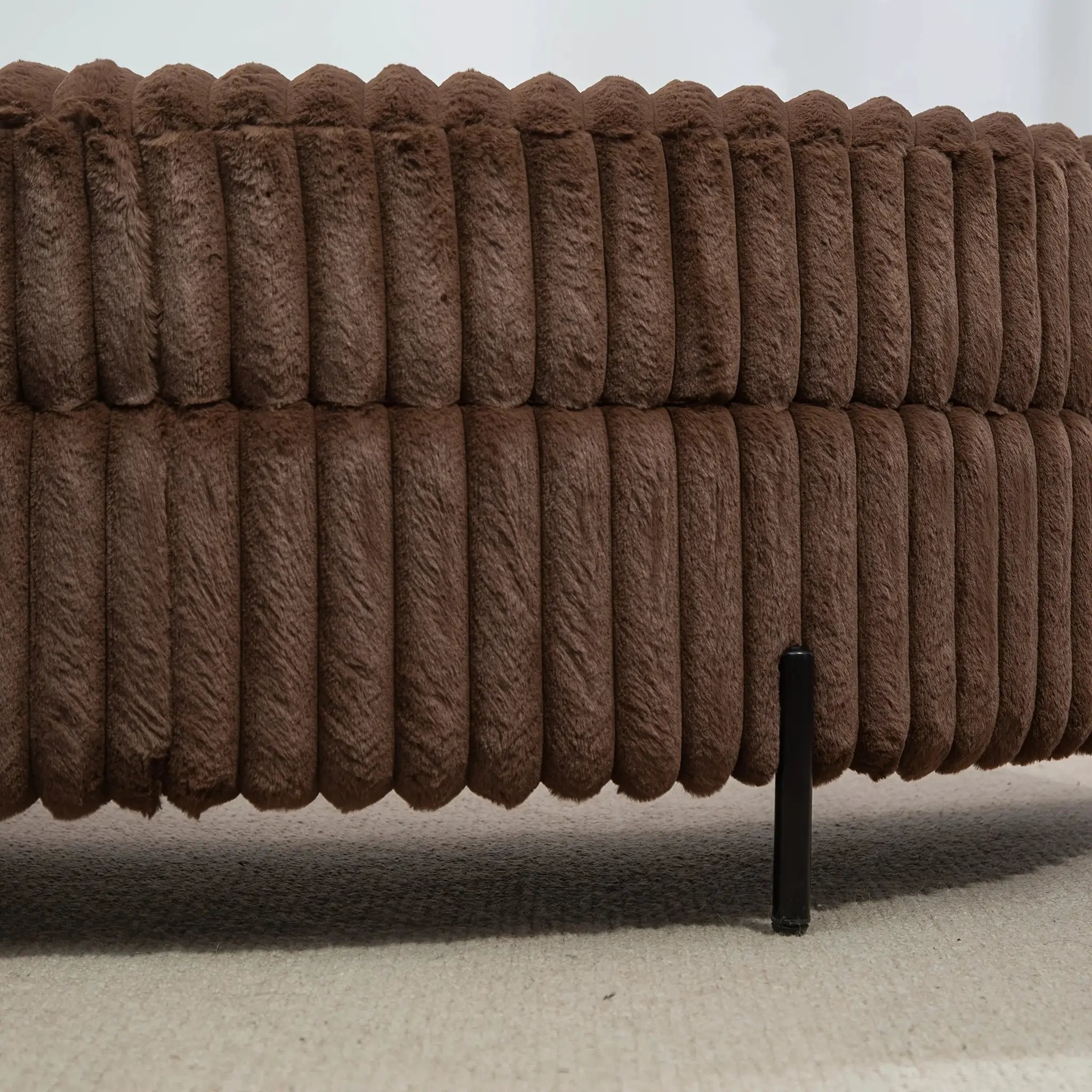 Ottoman Bench - Storage Half Moon Brown by House Of Avana