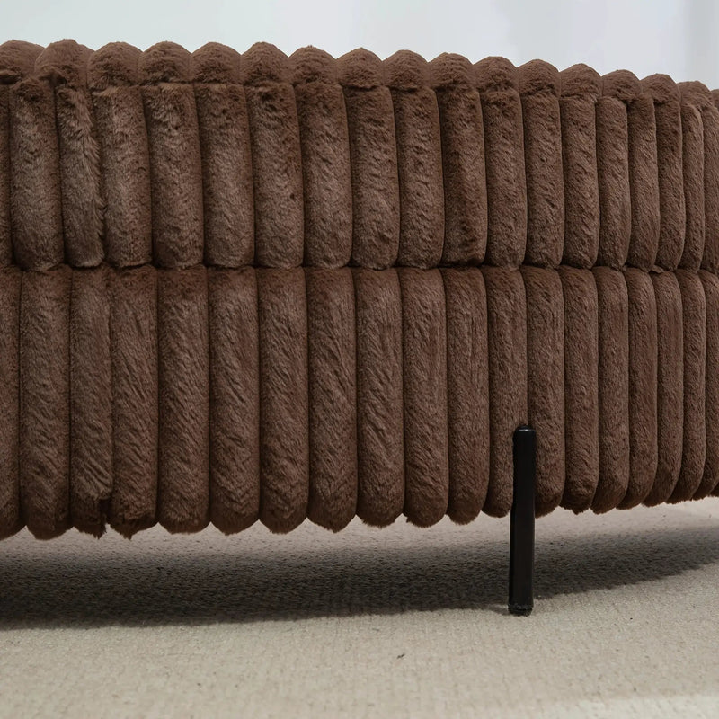Ottoman Bench - Storage Half Moon Brown by House Of Avana