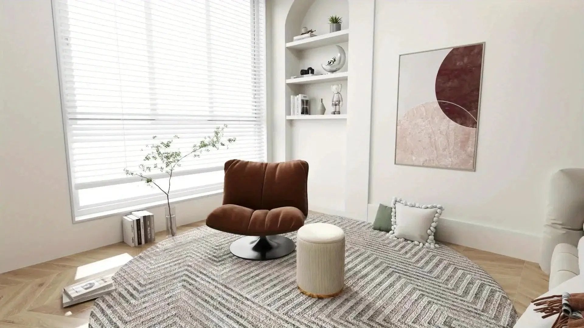 Ottoman - Hidden Leather Round by House Of Avana