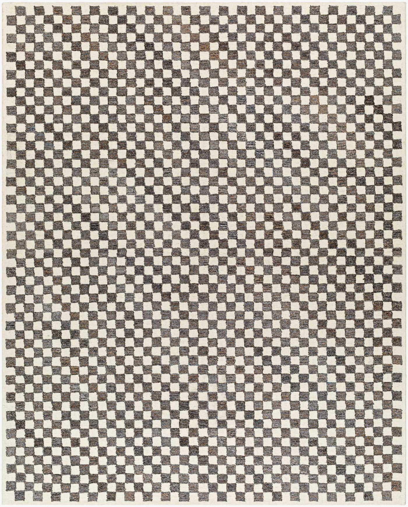 Halen Taupe Checkered Area Rug by Boutique Rugs