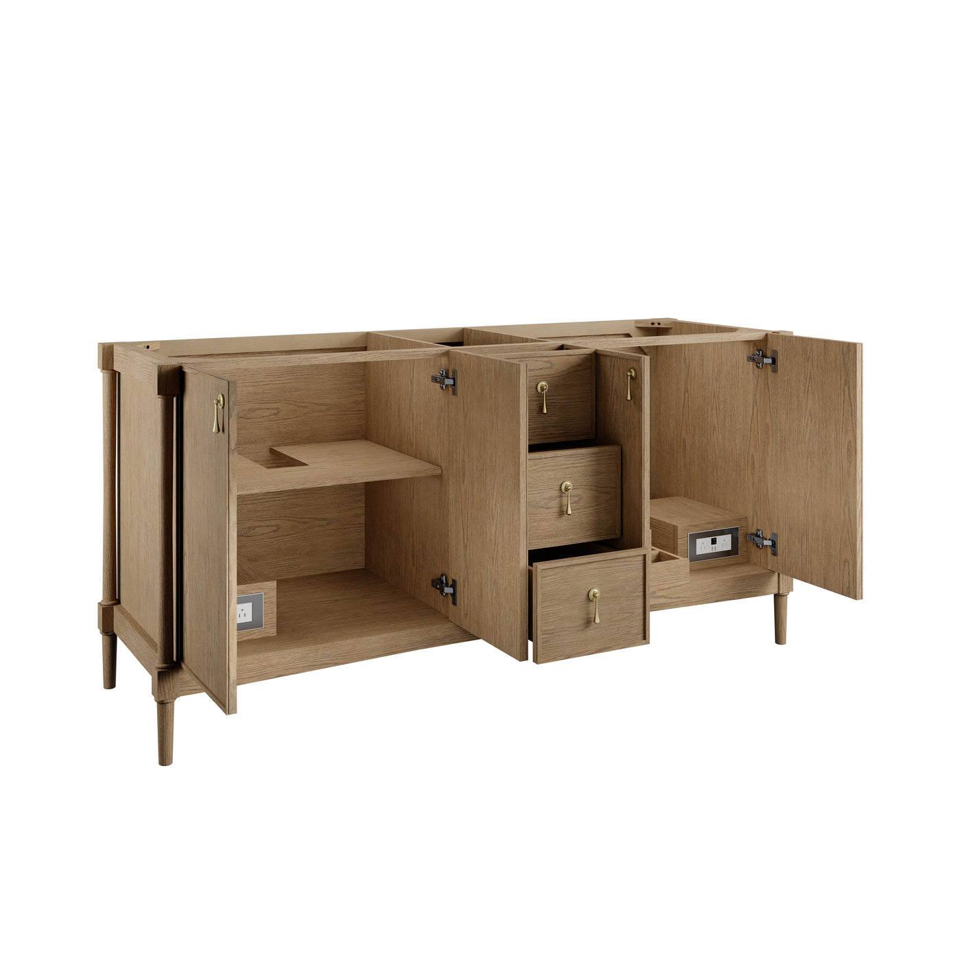 James Martin Kinnsden 72" Double Bathroom Vanity, Weathered Oak by James Martin