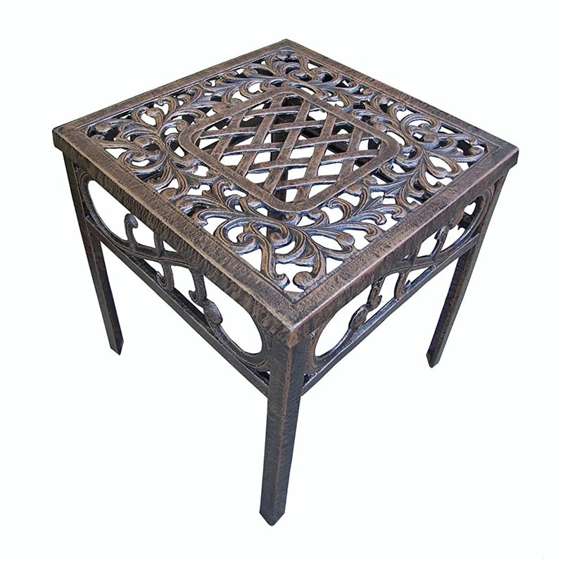 Antique Bronze Cast Aluminum 18-in Square Patio Side End Table by Sharicks