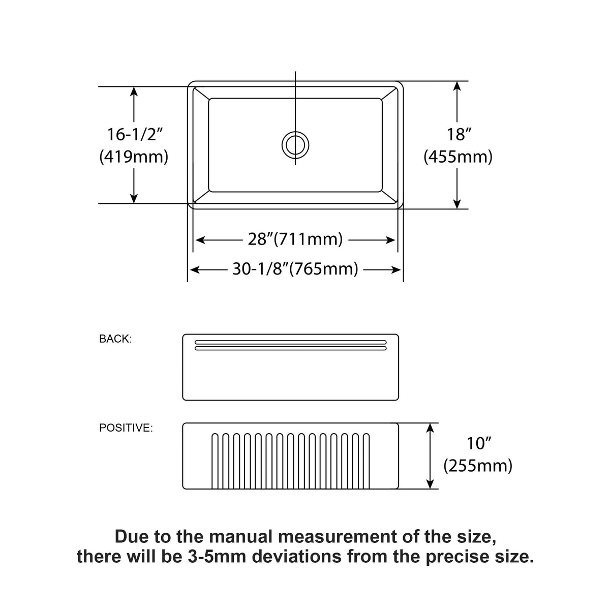 Apron-Front Reversible Single Bowl Kitchen Sink With Accessories - White, photo 3 of 4