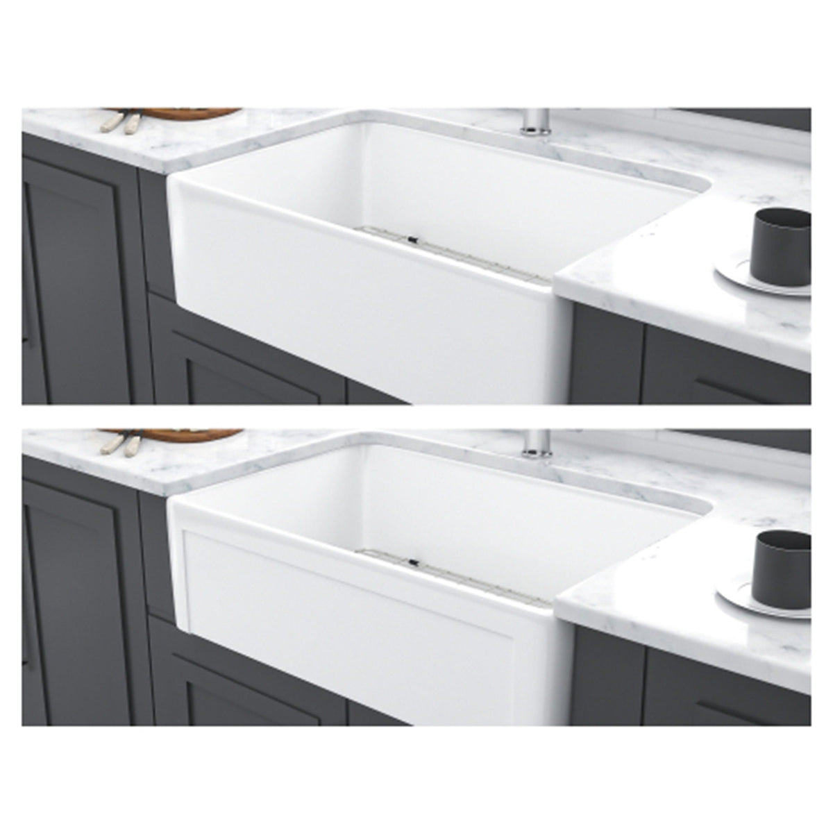 Apron Front Reversible Single Bowl Kitchen Sink & Grid And Strainer, photo 5 of 8