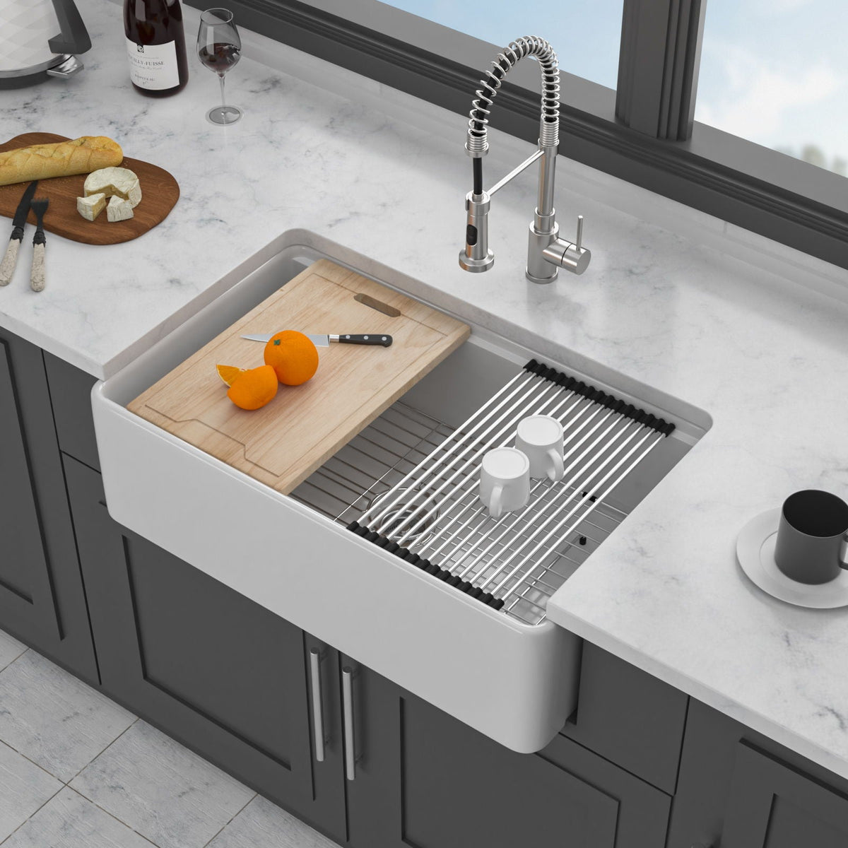 Single Bowl Kitchen Sink Workstation - White, photo 4 of 4