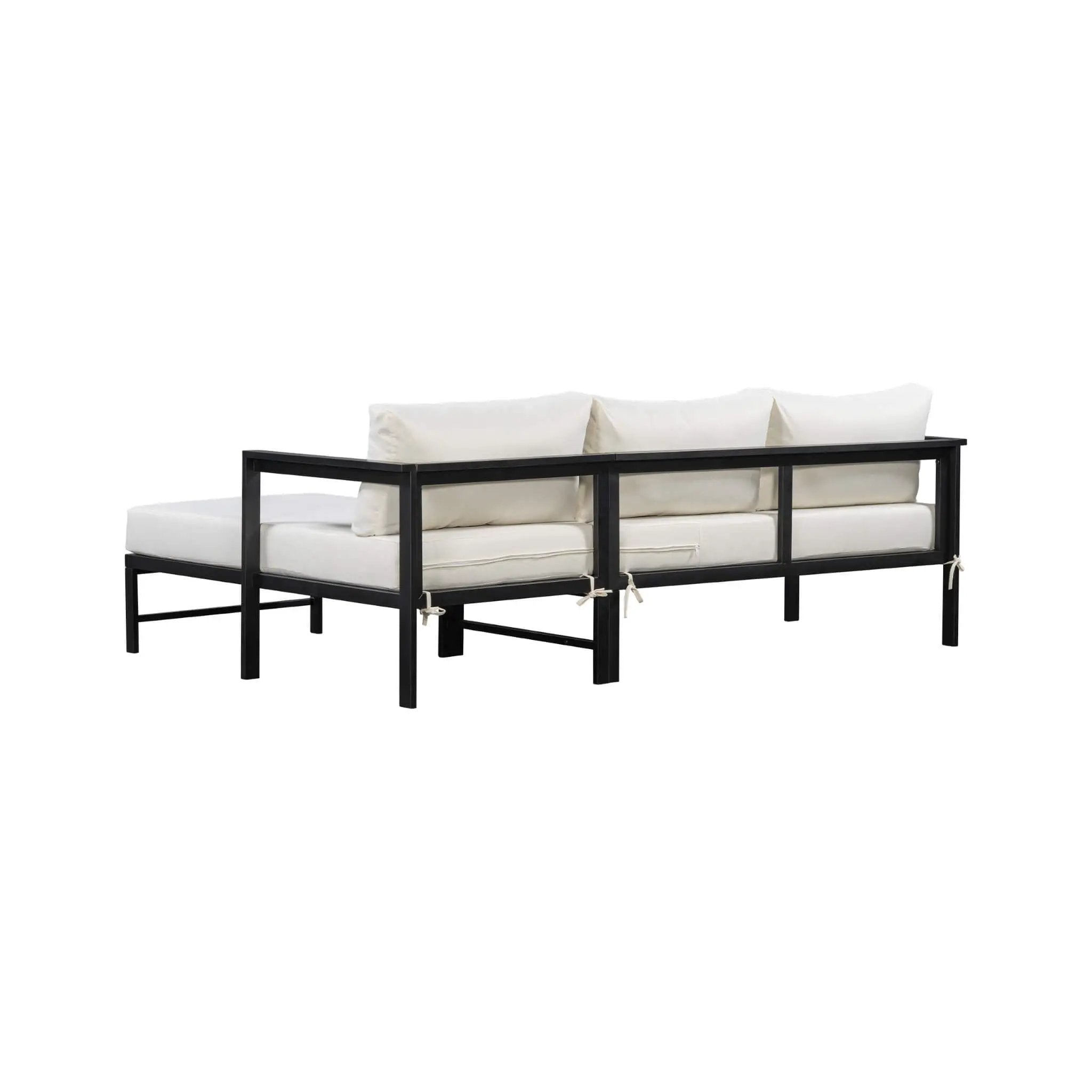 Alora Outdoor 3-Person L-Shaped Patio Sofa With Iron Frame And Thick Cushions [No Coffee Table] (SAK70213) by SAKSBY WHOLESALE