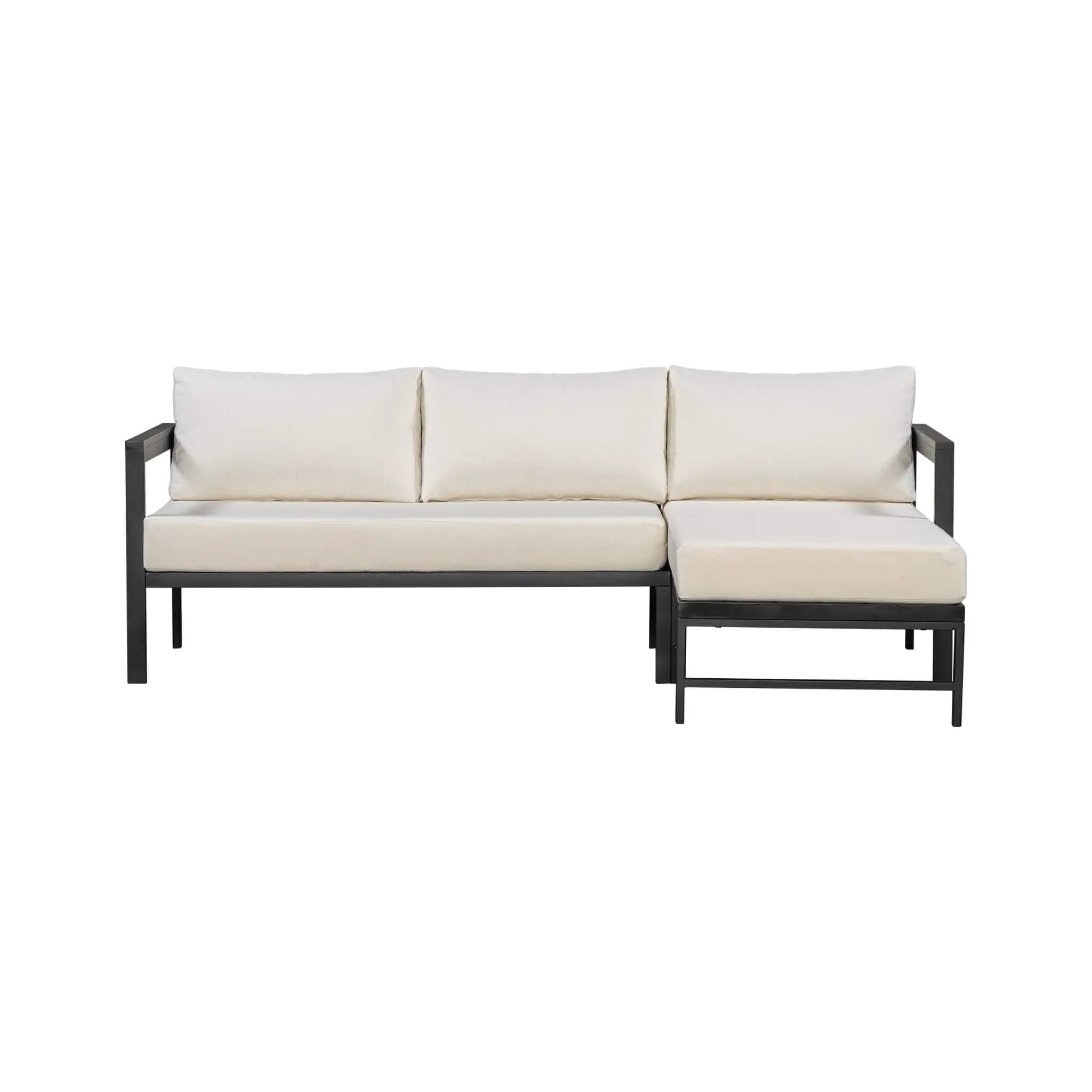 Alora Outdoor 3-Person L-Shaped Patio Sofa With Iron Frame And Thick Cushions [No Coffee Table] (SAK70213) by SAKSBY WHOLESALE
