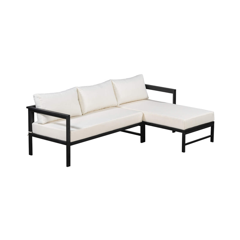 Alora Outdoor 3-Person L-Shaped Patio Sofa With Iron Frame And Thick Cushions [No Coffee Table] (SAK70213) by SAKSBY WHOLESALE