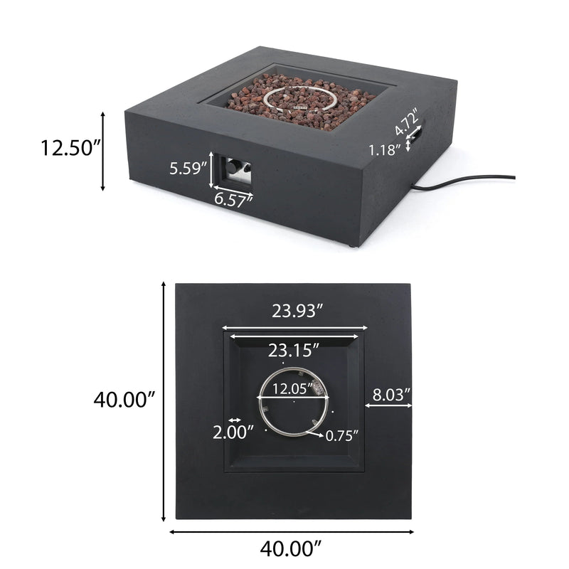 Outdoor 50000 BTU Propane Fire Pit, Dark Grey, with Tank Holder, photo 9 of 9