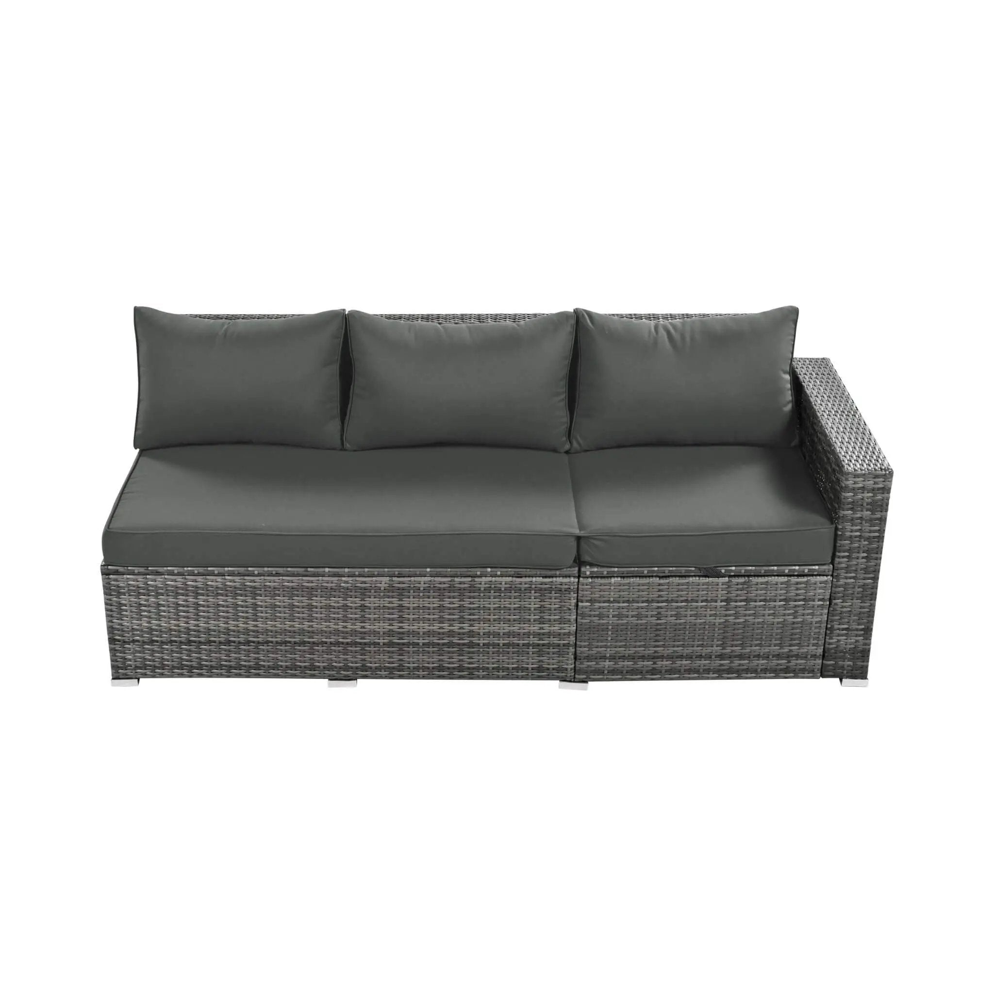 Alora Outdoor 6-Piece All-Weather PE Rattan Sofa Set With Adjustable Seat, Storage Box, Removable Covers, And Tempered Glass Table Top (SAK37221) by SAKSBY WHOLESALE