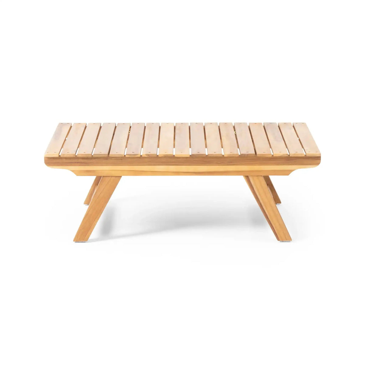 Outdoor Acacia Wood Coffee Table with Open Slat Design - Light Brown or Dark Gray, photo 6 of 8