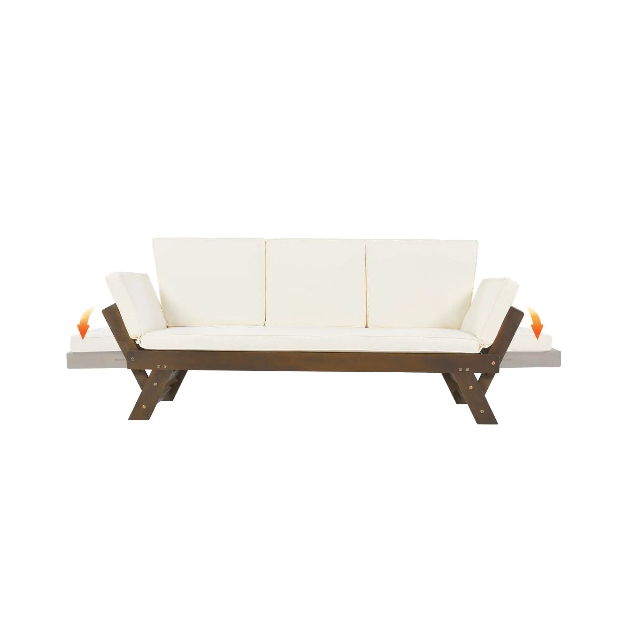 Alora Outdoor Adjustable Wooden Patio Daybed Sofa With Cushions (SAK41345) by SAKSBY WHOLESALE