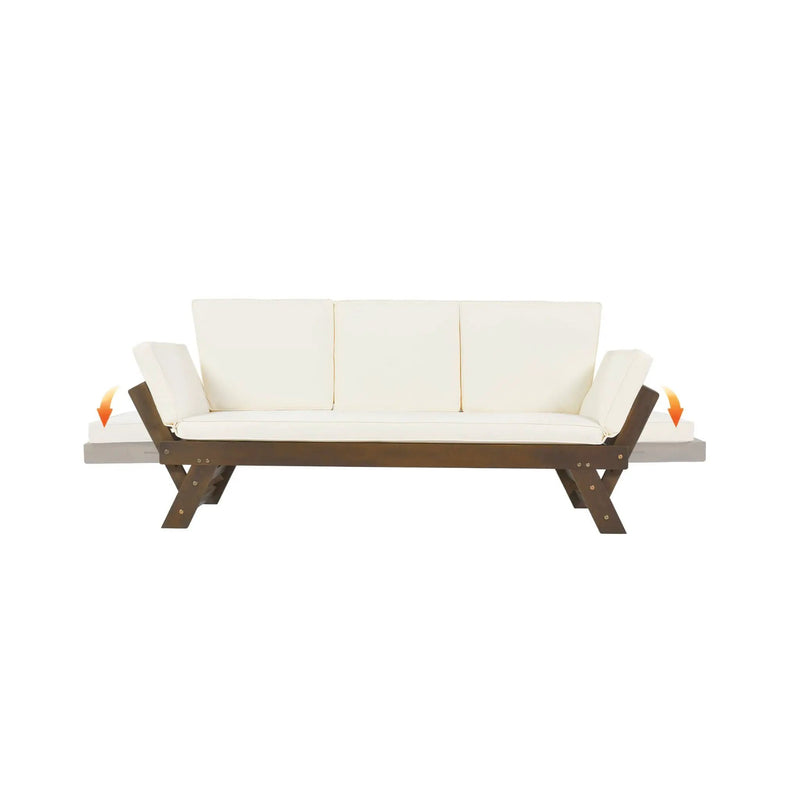Alora Outdoor Adjustable Wooden Patio Daybed Sofa With Cushions (SAK41345) by SAKSBY WHOLESALE