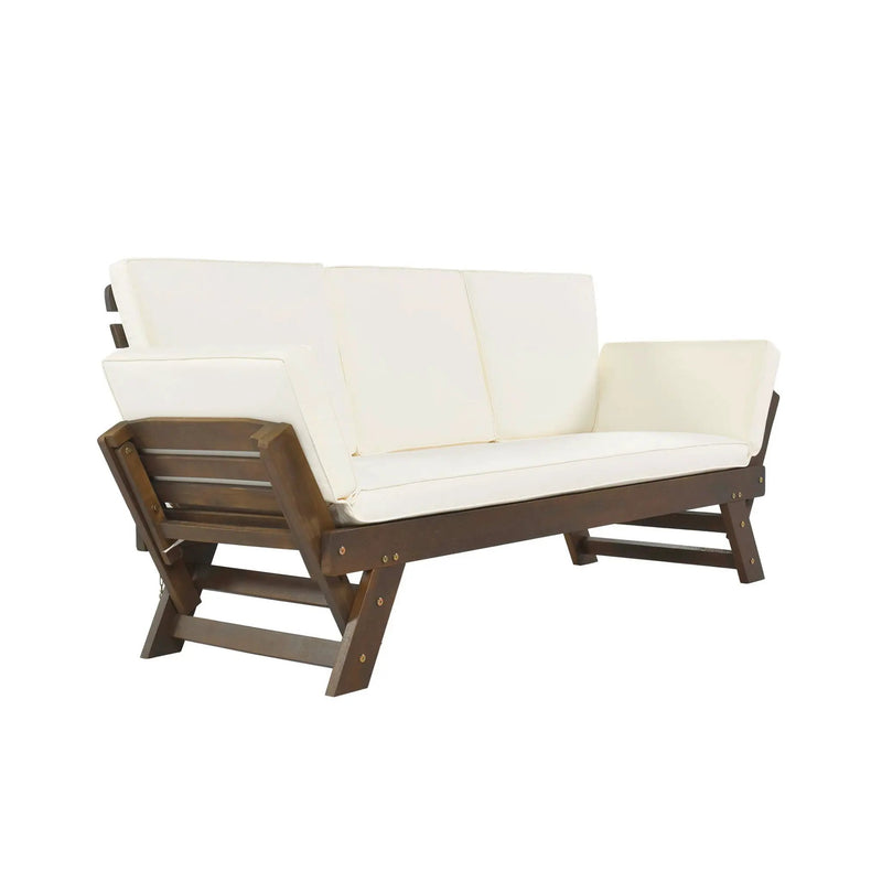 Alora Outdoor Adjustable Wooden Patio Daybed Sofa With Cushions (SAK41345) by SAKSBY WHOLESALE