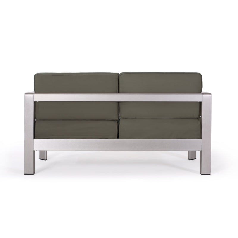 Outdoor Aluminum Loveseat – Low-Profile Patio Seating with Deep Cushions, photo 11 of 14