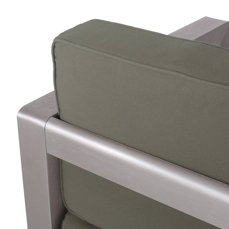 Outdoor Aluminum Loveseat – Low-Profile Patio Seating with Deep Cushions, photo 13 of 14