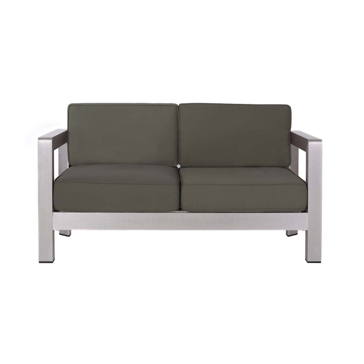 Outdoor Aluminum Loveseat – Low-Profile Patio Seating with Deep Cushions, photo 2 of 14