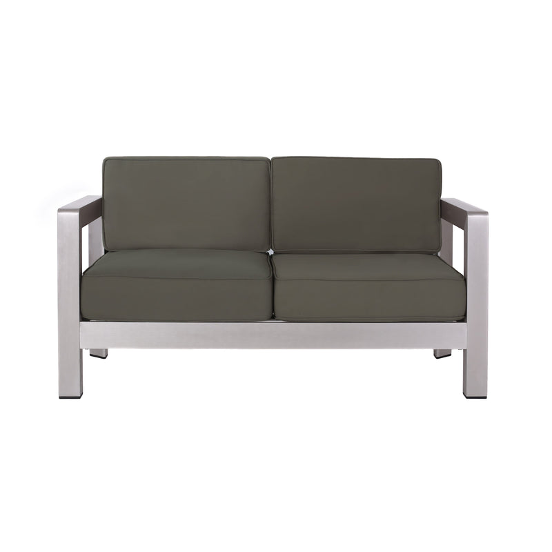 Outdoor Aluminum Loveseat – Low-Profile Patio Seating with Deep Cushions, photo 2 of 14