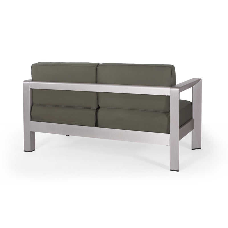 Outdoor Aluminum Loveseat – Low-Profile Patio Seating with Deep Cushions, photo 8 of 14