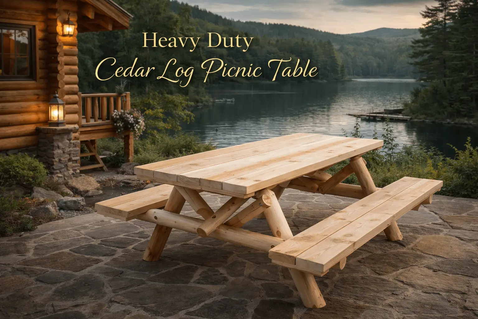 Outdoor Farmhouse Dining Table by Cedar Creek Rustic Furniture