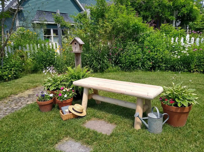 Outdoor Farmhouse Entryway Bench by Cedar Creek Rustic Furniture