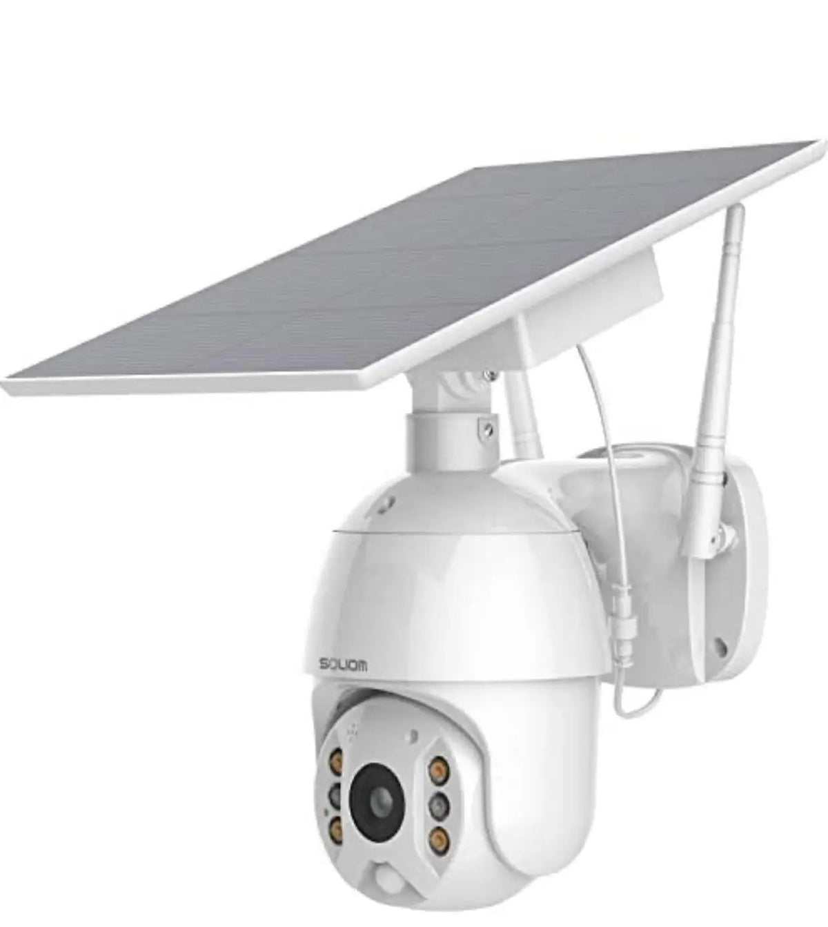Outdoor Home Security Camera, Wireless WiFi Pan Tilt 360° View Spotlight Solar Battery Powered System, Motion Detection and Siren, Color Night Vision, 2-Way Talk, Remote by Outdoor Solar Outlet