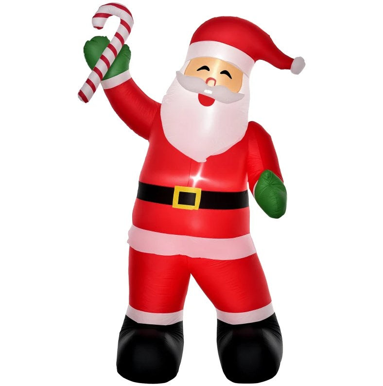 Outdoor Inflatable Santa Claus with Candy Cane, 8-Foot, LED Lights, photo 2 of 8