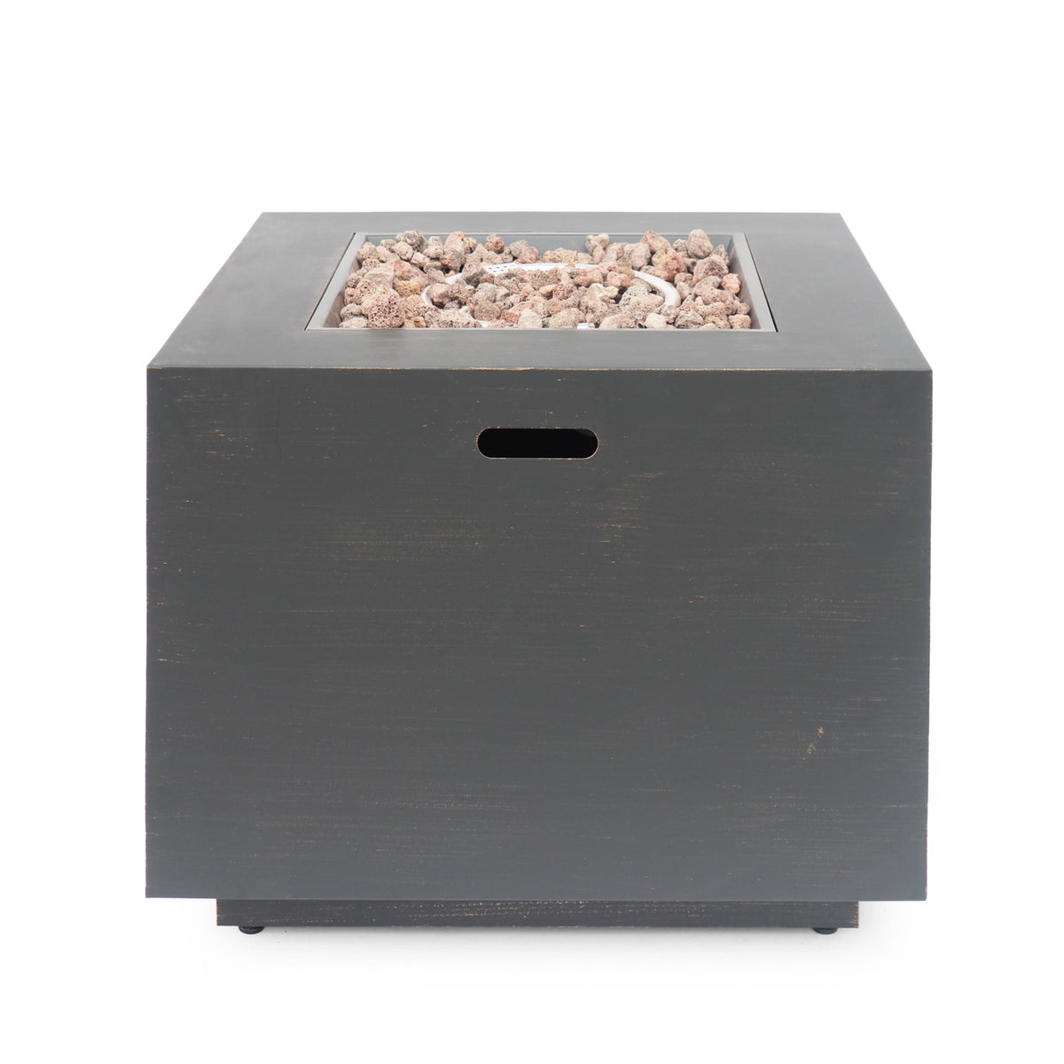 33" Outdoor Iron Square Propane Fire Pit - Brushed Brown, photo 5 of 15