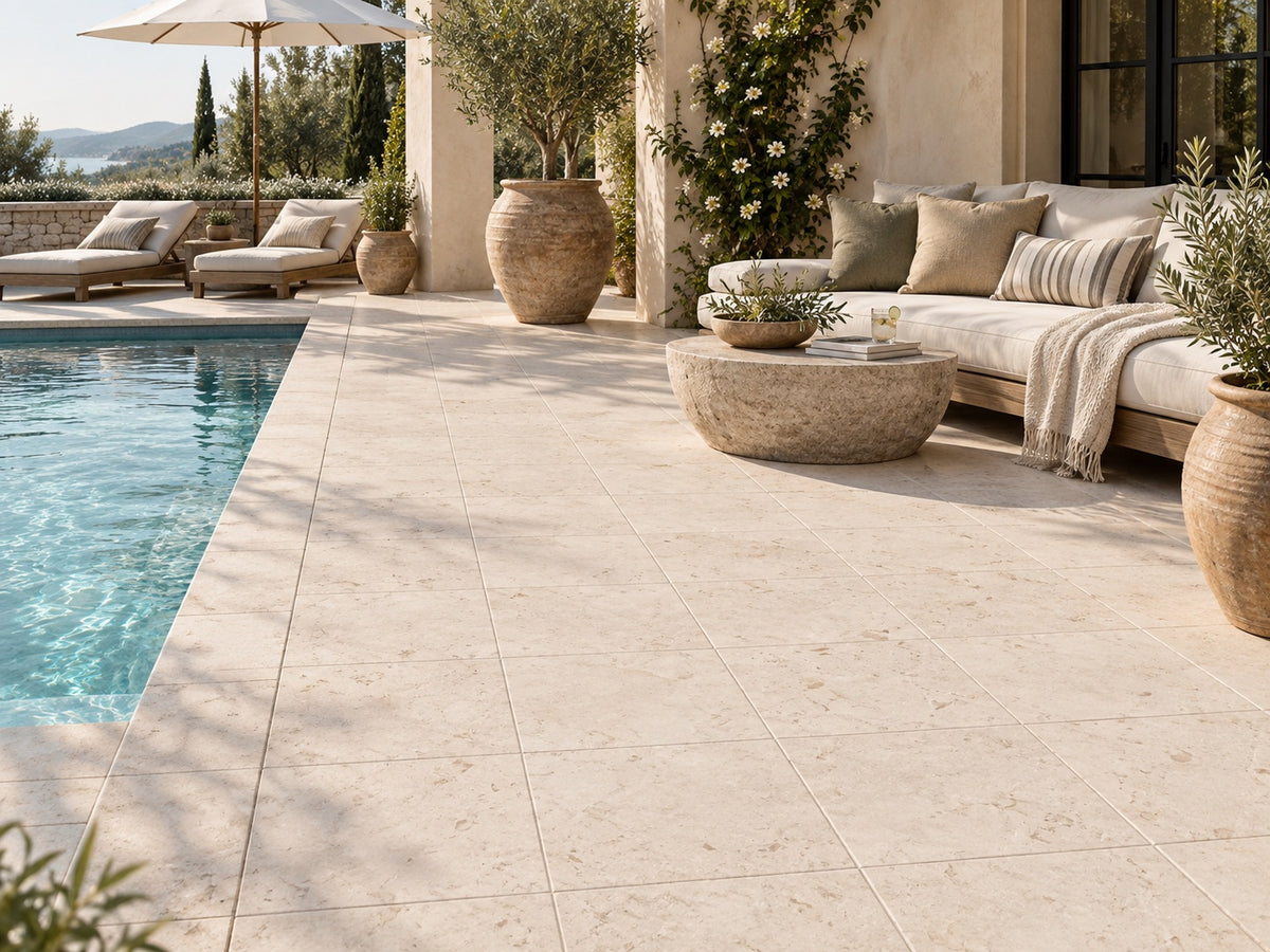 outdoor limestone pavers